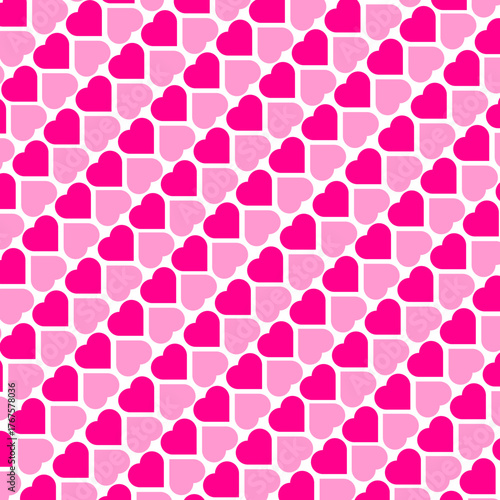 ハートのシンプルなシームレスな背景イラスト2_ピンク系