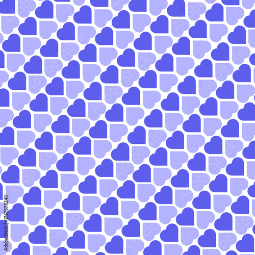 ハートのシンプルなシームレスな背景イラスト2_ブルー系