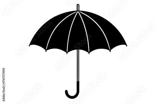 black umbrella isolated on white