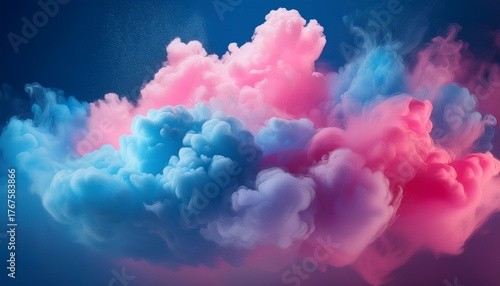 Wallpaper Mural colorful cloudscape with pink and blue smoke Torontodigital.ca