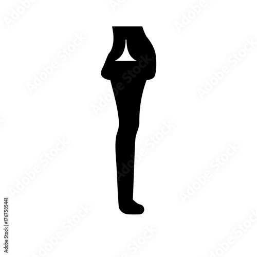 Minimalist Silhouette Illustration of Lower Body and Legs with Artistic Flair