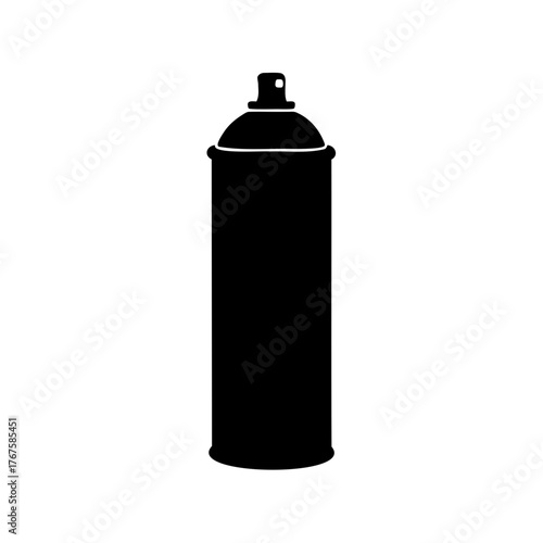 Black Silhouette of an Aerosol Spray Can for Coating or Art Projects