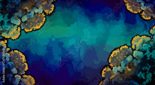 Abstract Underwater Landscape A Modern Watercolor Style Illustration of Coral Reefs