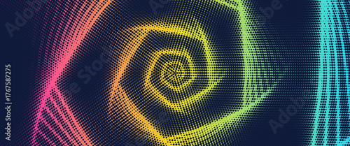 Dotted halftone texture background. Black and white pop art gradient overlay. Fading grunge gritty noise wallpaper. Weathered pixelated comic backdrop. Vector bitmap subtle vanishing surface retro