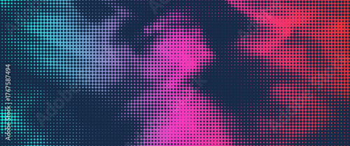 Dotted halftone texture background. Black and white pop art gradient overlay. Fading grunge gritty noise wallpaper. Weathered pixelated comic backdrop. Vector bitmap subtle vanishing surface retro