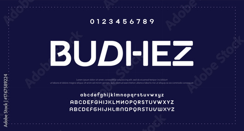 Abstract sport modern alphabet fonts. Typography technology electronic sport digital game music future creative font. vector illustration