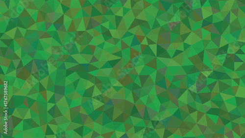 Abstract geometric pattern with shades of green triangles.