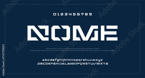 Creative modern urban alphabet font. Digital abstract moslem, futuristic, fashion, sport, minimal technology typography. Simple numeric vector illustration