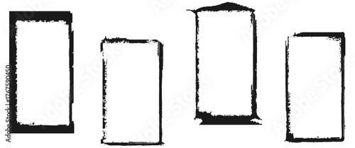 Realistic empty photo card frame, film set. Retro vintage photograph with transparent. Photo frame. Vector isolated picture frame mockup. old photo frame texture.