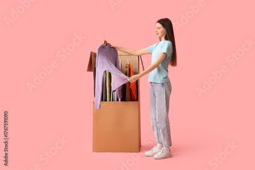 Young woman with sweater an...