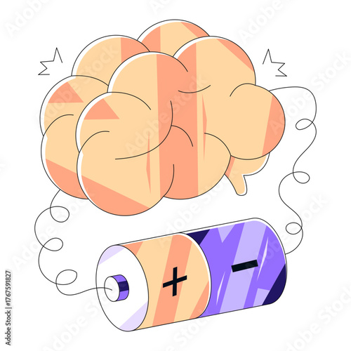 Premium download illustration of brain recharge