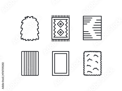 simple outline stroke icon isolated on white background faux fur accent rug colorful kilim rug handwoven flatweave rug minimalist monochrome rug rectangular sisal rug high pile living room