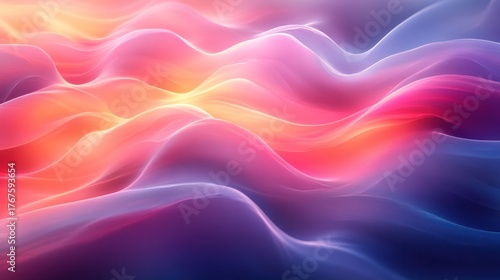 Wallpaper Mural Vibrant Abstract Waves: Dynamic, swirling patterns of vivid color create a sense of motion and energy, evoking feelings of wonder and awe.  Torontodigital.ca