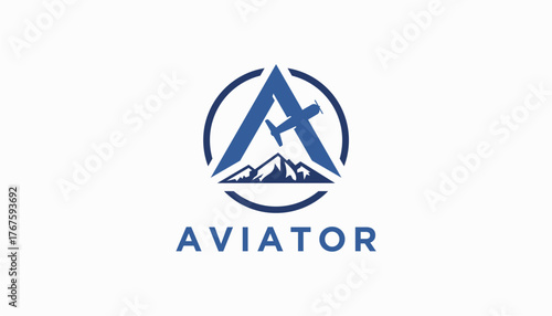 aviation aviator company vector logo