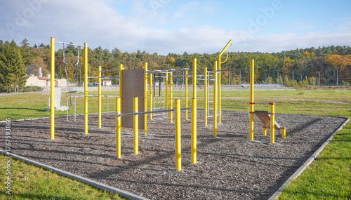 Tableau sur toile Outdoor gym for fitness and calisthenics exercises.
