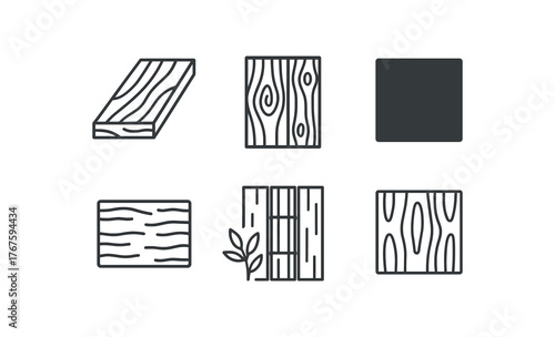 simple outline stroke icon isolated on white background gray wash engineered wood knotty pine planks dark espresso tone hand scraped surface eco bamboo boards open grain wood finish