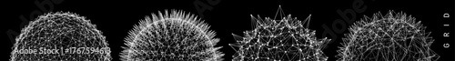 Sphere. Scientific illustration. Connection structure. Grid. Wireframe object. 3d vector for banner, poster, cover, brochure, presentation, etc.