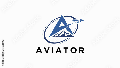 aviation aviator company vector logo