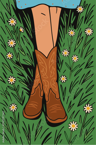 boots on grass