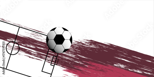football cup , soccer ball. Sport poster, infinity concept background ( Translation : Qatar )