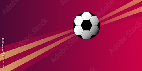 Vector of world cup 2026  background. Template of soccer background with light trail and 3d ball icon. world cup 2026.