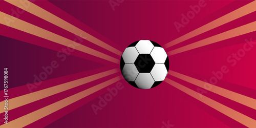 Vector of world cup 2026  background. Template of soccer background with light trail and 3d ball icon. world cup 2026.