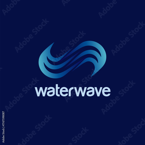 Vector logo design template. Water Wave sign.		