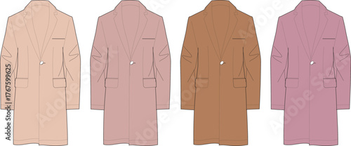 Elegant Coat Color Variations A Spectrum of Stylish Outerwear in Earthy Tones and Pastel Shades