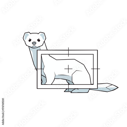 A cartoon stoat within target crosshairs.