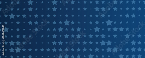 Star pattern on blue gradient background template. America 4th of July Memorial or Independence day theme wallpaper.