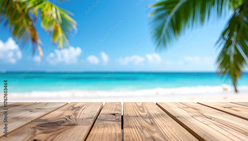 Fototapeta premium Relaxing day at the beach tropical paradise photography vibrant ocean view sunny atmosphere vacation vibes