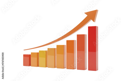 3D bar chart with an upward orange arrow illustrating growth. Visualizes increasing progress, success, and positive trends in data analysis. background removed Free Download 3D bar chart with an upward orange arrow illustrating growth. Visualizes increasing progress, success, and positive trends in data analysis. background removed - GFXLoad