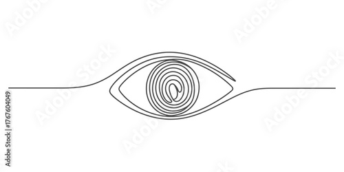 Elegant continuous line drawing of an eye capturing the essence of sight and vision vector
