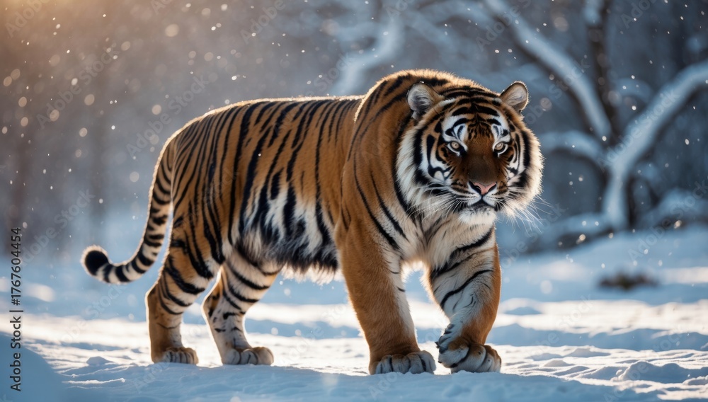 Obraz premium a siberian tiger on the snow