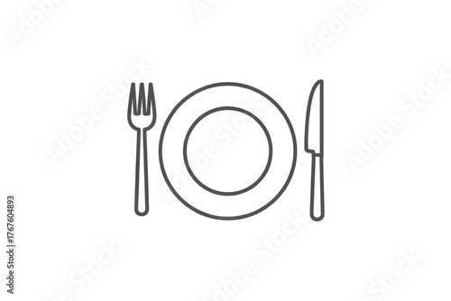 Restaurant food line icon. Dinner sign. Hotel service symbol. Quality design element. Linear style restaurant food icon. Vector
