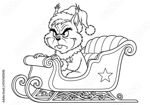 Grinch in a sleigh