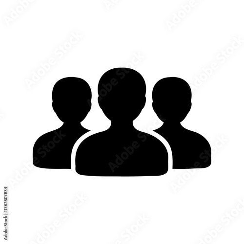 Three people icon, representing a group, team, or community member indicator
