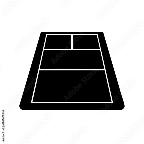 Aerial black and white vector illustration of a regulation sports field