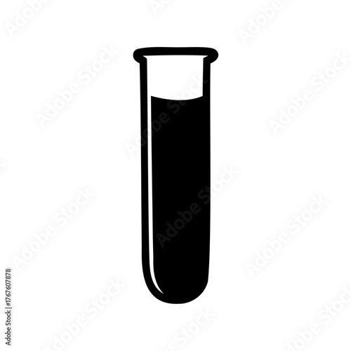 Black silhouette of a test tube partially filled with liquid contents