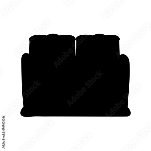 Silhouette of a loveseat sofa with a classic design and comfortable appearance