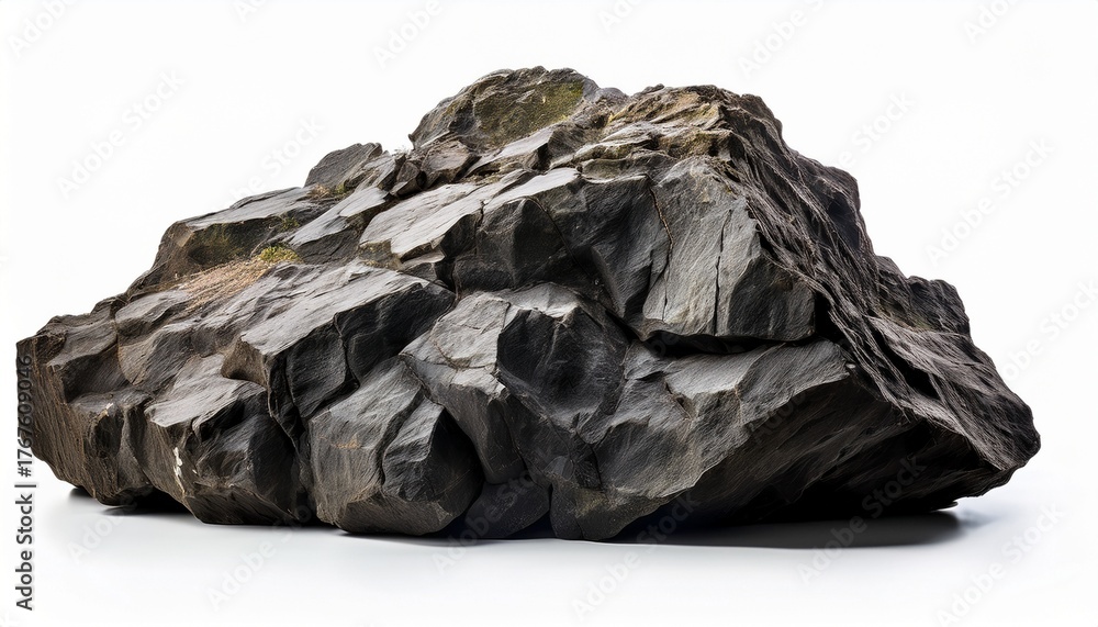 Obraz premium a rugged basalt rock isolated on white