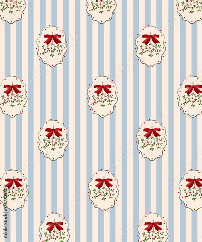 Christmas and New Year Pattern with pine branch Vector seamless and wreath pattern	Christmas retro background Branches and berries in a frame
