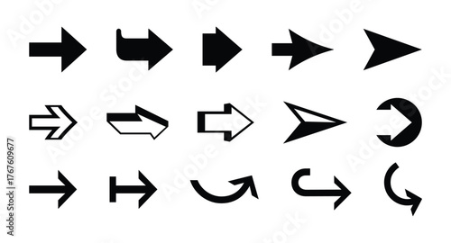 small arrows. arrow icon collection with various type of arrow. transparent vector