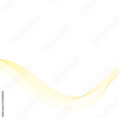 A single delicate transparent gold wave creates an elegant minimalist background design. Eps 10