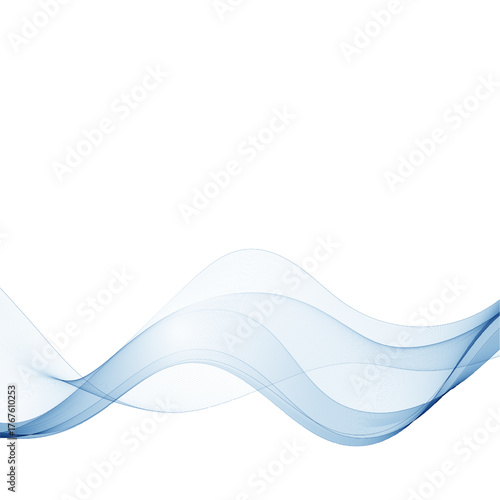 Elegant abstract blue wavy design dynamically flowing along the bottom edge. Eps 10
