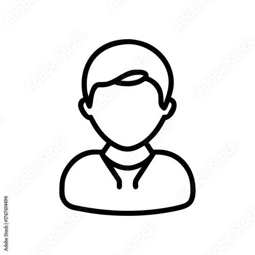 Minimal Outline of a User Avatar Icon Face