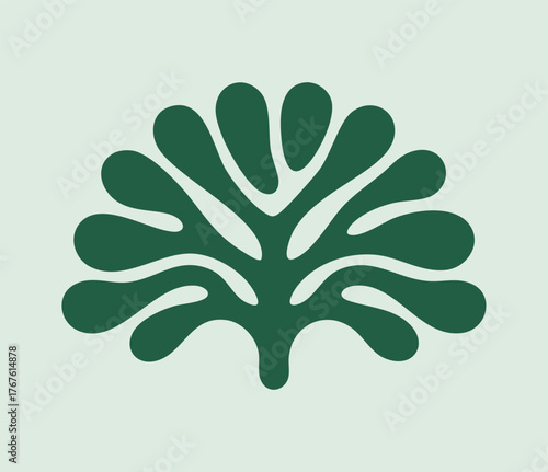 Abstract Seaweed or Coral Logo Organic Plant Vector
