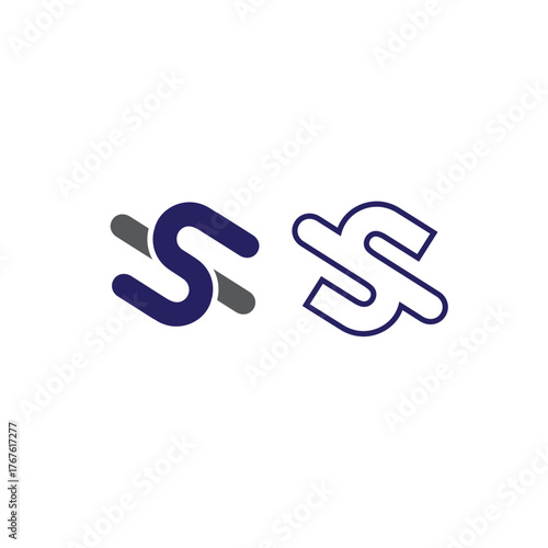 Creative S or SS Letter Logo Design Abstract Modern Business Brand Identity