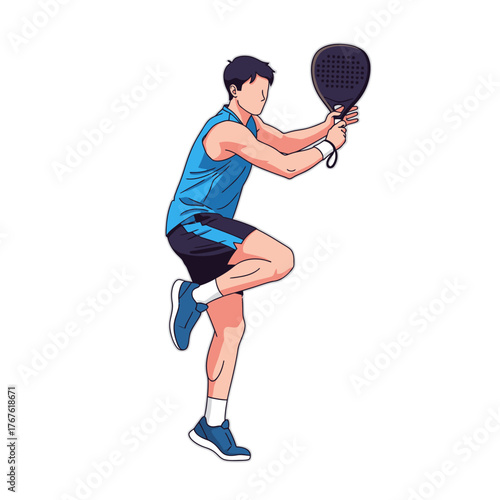 Dynamic Athlete Training with Paddle, Demonstrating Agility and Focus.