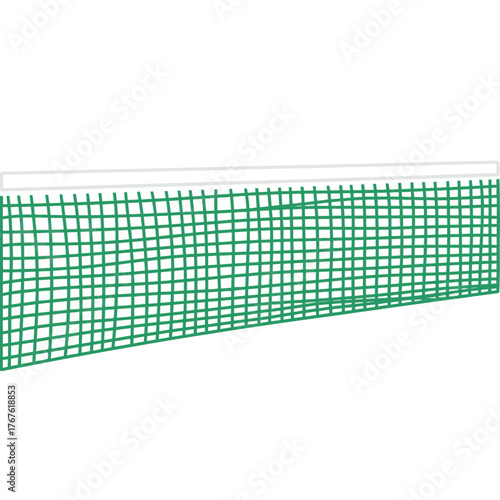 Green Table Tennis Net with White Top Band.